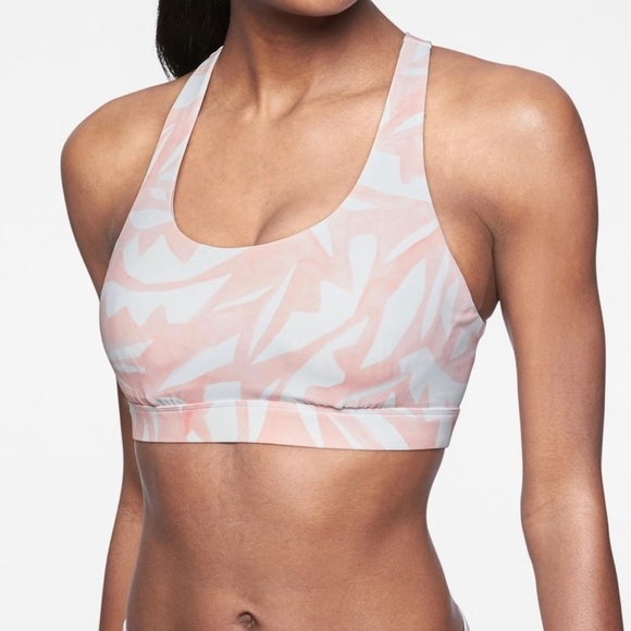 Athleta Other - Athleta South Beach Bikini Top Swim Bra Pink White Underwired: 34B/C